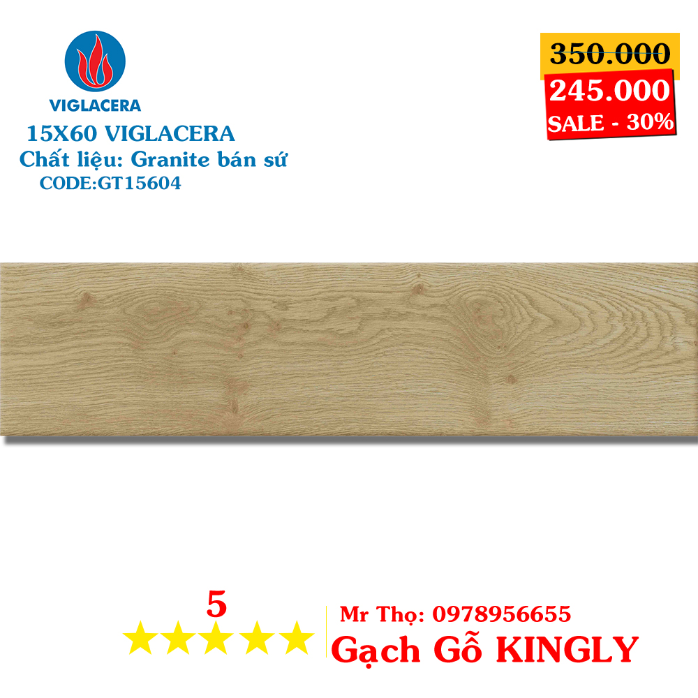 Gạch giả gỗ viglacera 15x60 GT15606